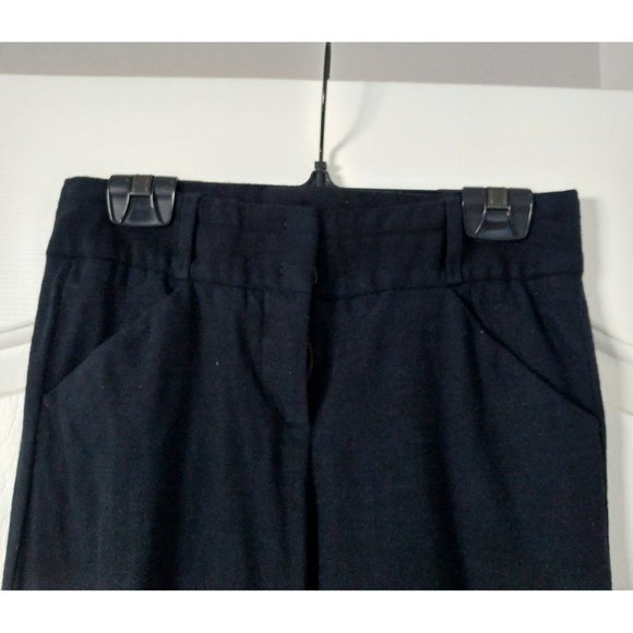 Navy Straight Leg Wool Trousers Dress Pants - Picture 2 of 5